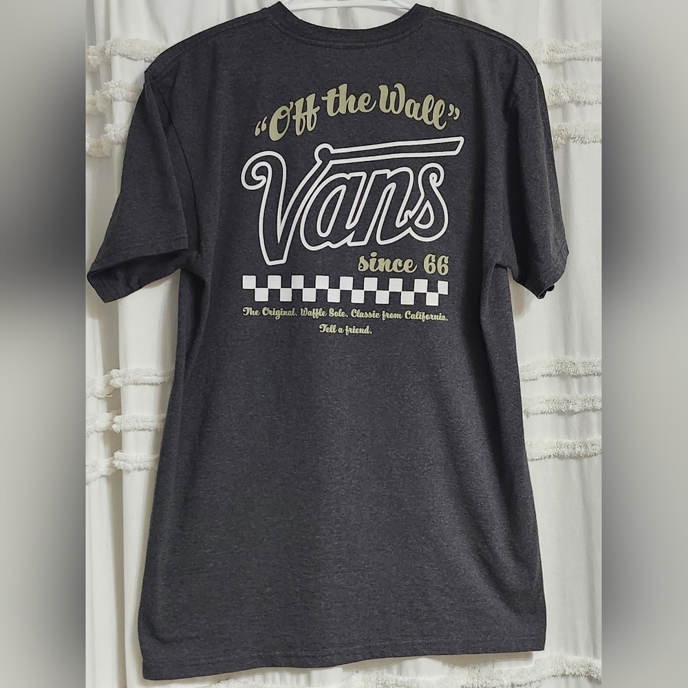 Vans Off The Wall Men's Charcoal Graphic Tee.